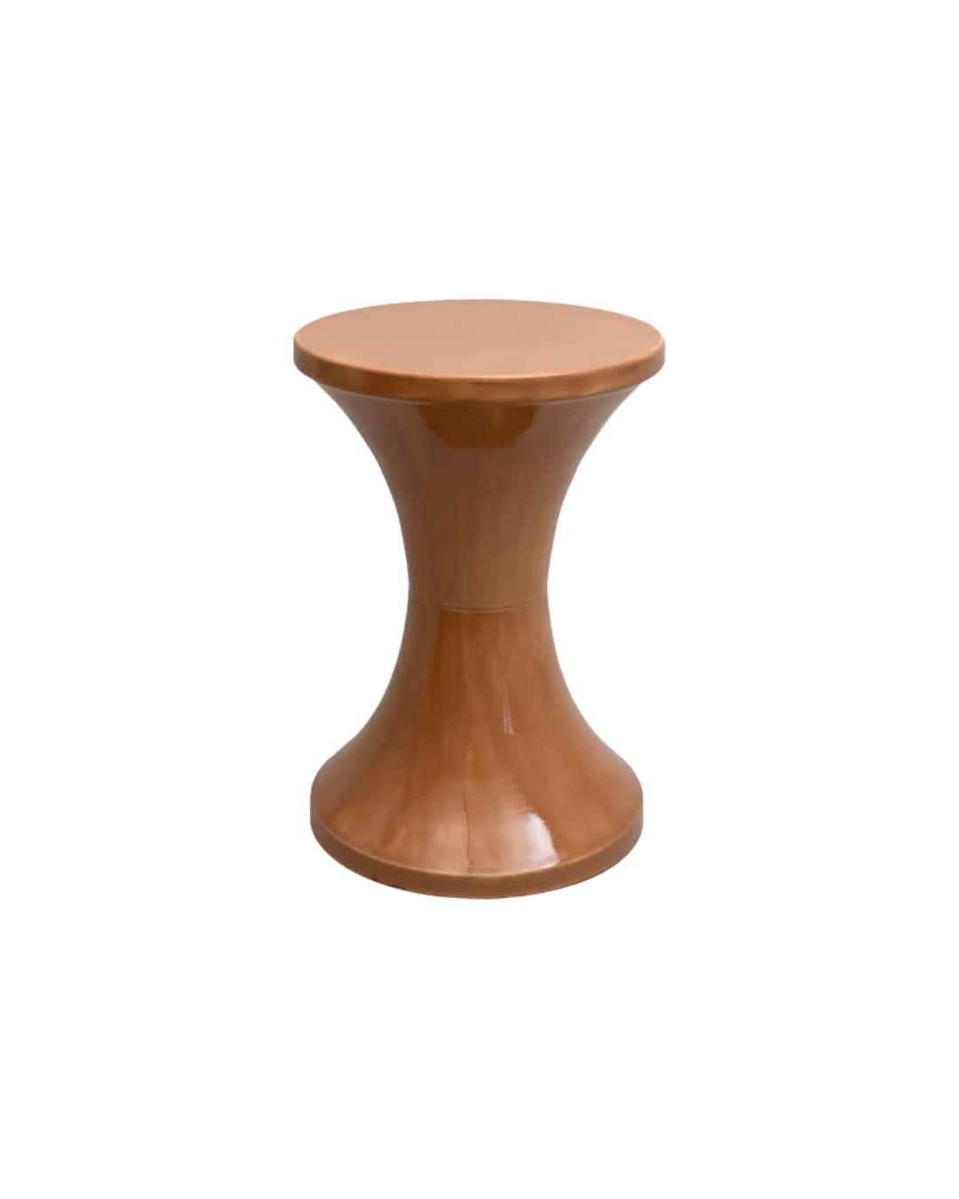 Tabouret Tam Tam terracotta en métal peint, design rétro d’Henry Massonnet, fabriqué en France