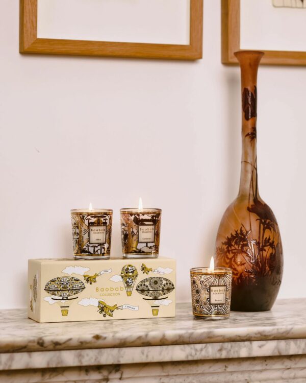 Coffret Trio Travel Candles Baobab Rosace Caravane Afrika.