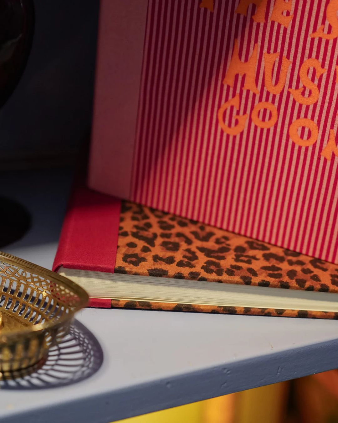 Album photo léopard rayé en carton avec couverture textile en coton GOTS – carnet souvenirs décoratif design