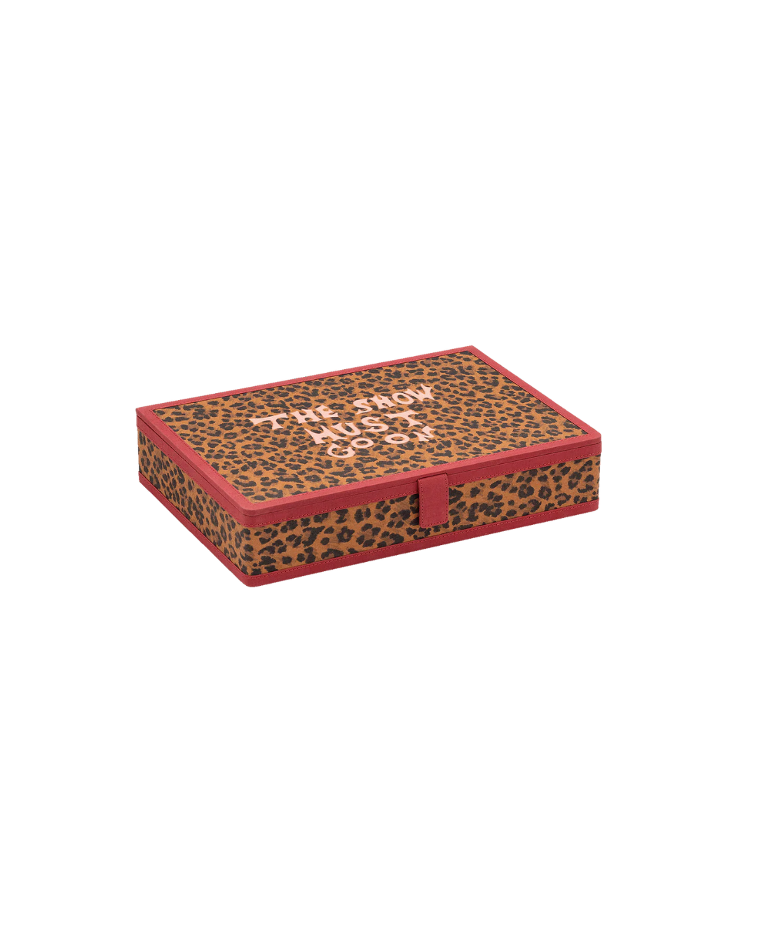 Boîte à bijoux The Show Must Go On avec compartiments rayés, miroir et intérieur coton GOTS – coffret de rangement pour bijoux