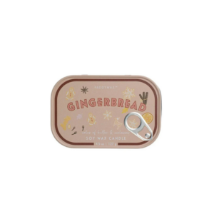 Bougie parfumée beurre, mélasse et épices en cire de soja vegan dans une boîte métallique peinte à la main