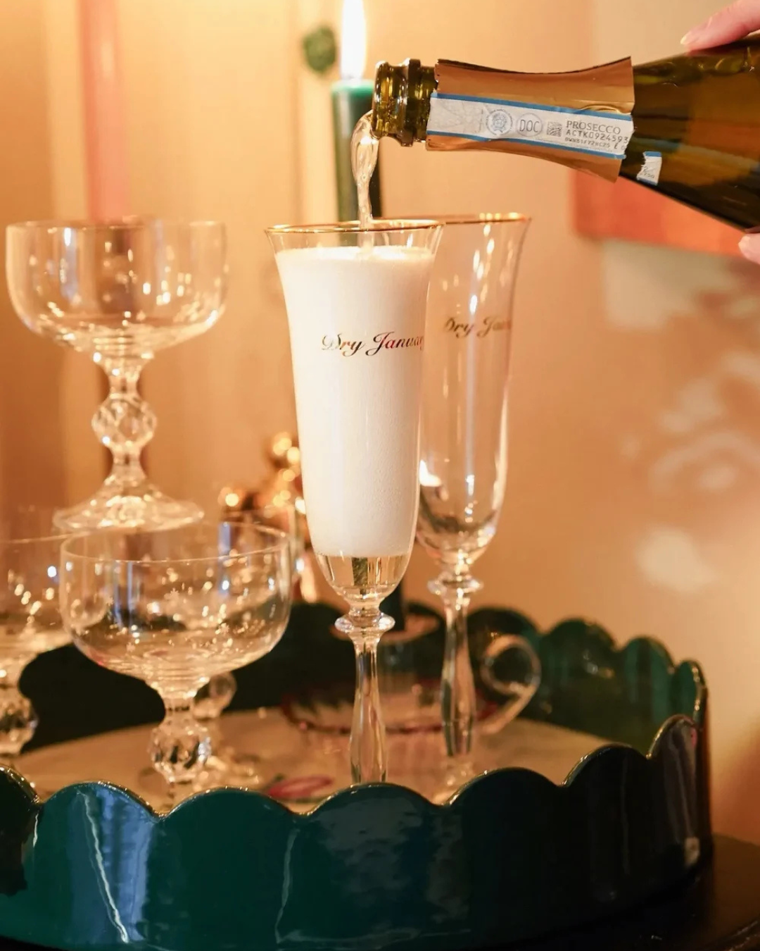 Flûte à champagne DRY JANUARY Anna + Nina en cristal – verre design lavable au lave-vaisselle