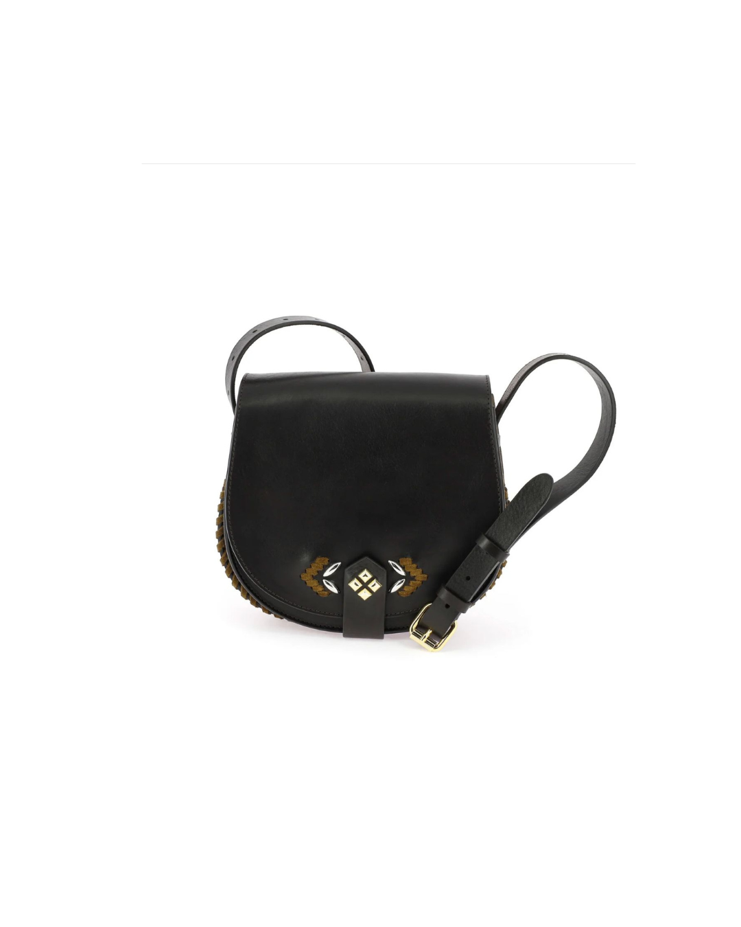 Sac Le Mamour Malga Clown – Cuir Chocolat, Amande & Tobacco | Bandoulière ajustable et broderies artisanales