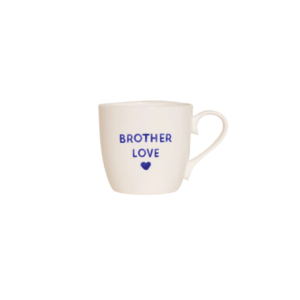 Mug Brother Love bleu en porcelaine fine, message amour émoi émoi