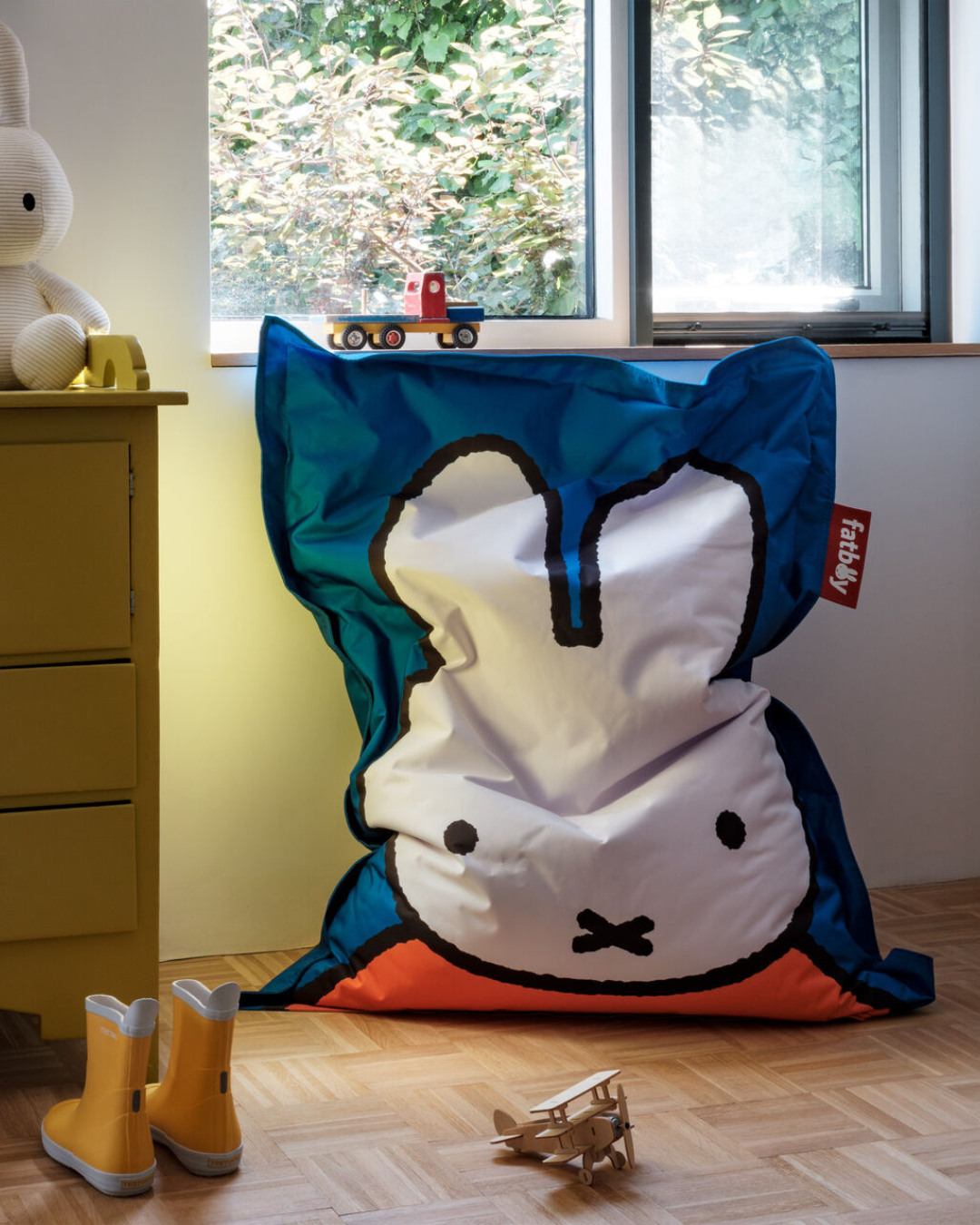 Pouf Fatboy Junior x Miffy bleu, beanbag enfant design intérieur
