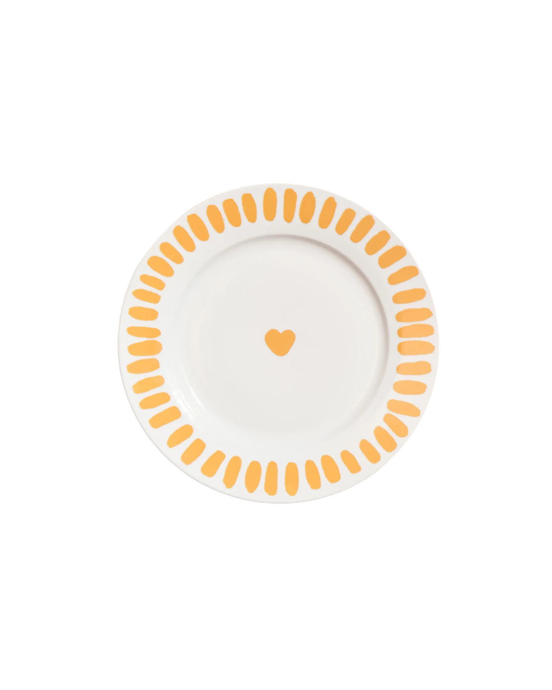 Assiette cœur jaune porcelaine 26 cm
