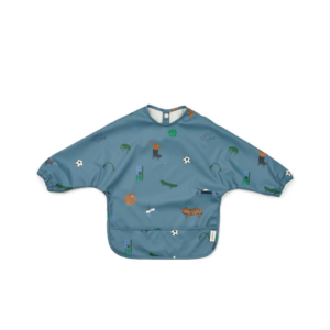 Bavoir manches longues bébé fun bleu imperméable