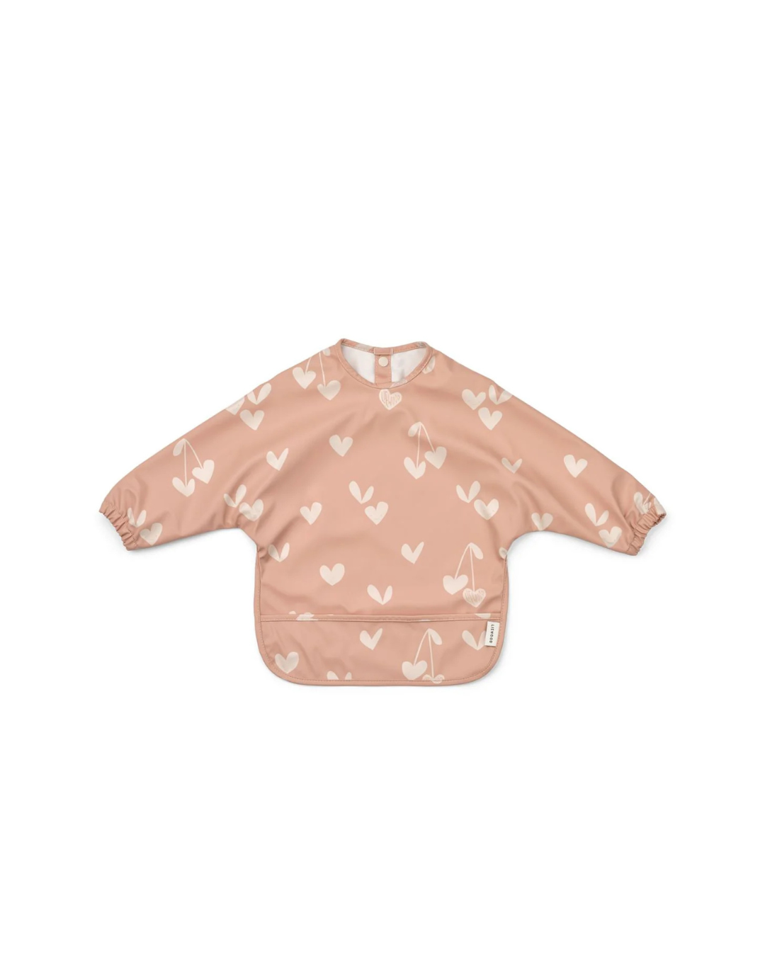 Bavoir manches longues bébé cœurs rose imperméable