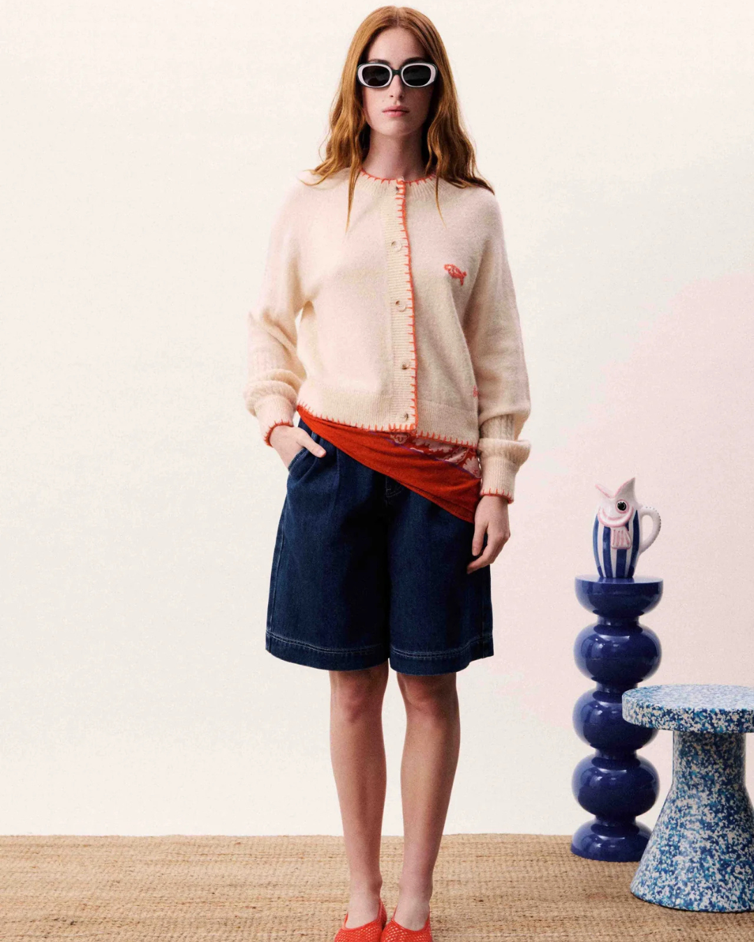 Bermuda Abyssal en jean taille haute femme