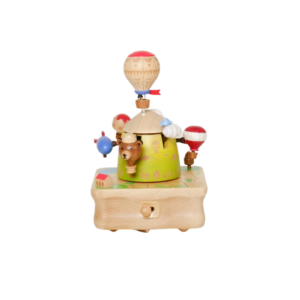 Boîte à musique montgolfière pour chambre d’enfant décor poétique