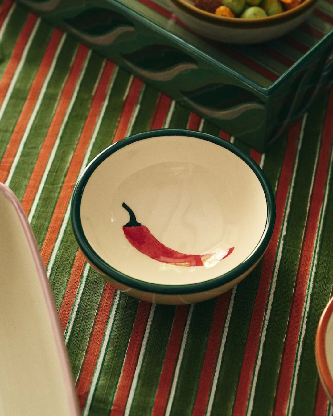 Bol tapas Peperoncino en céramique peint à la main motif piment