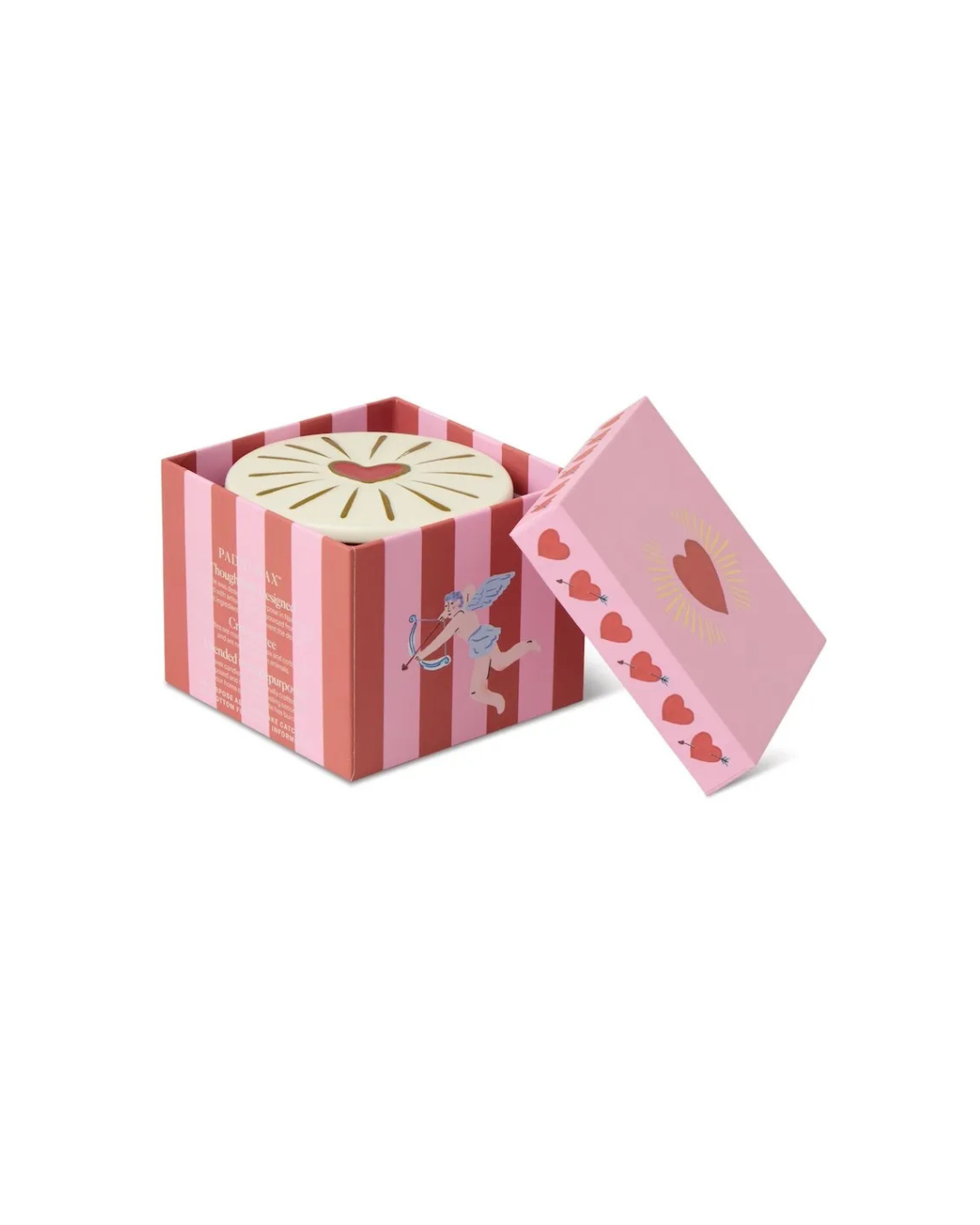 Bougie parfumée en verre coloré avec couvercle céramique porte-bonheur doré