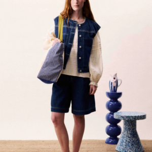 Gilet Victory bleu jean sans manches denim femme