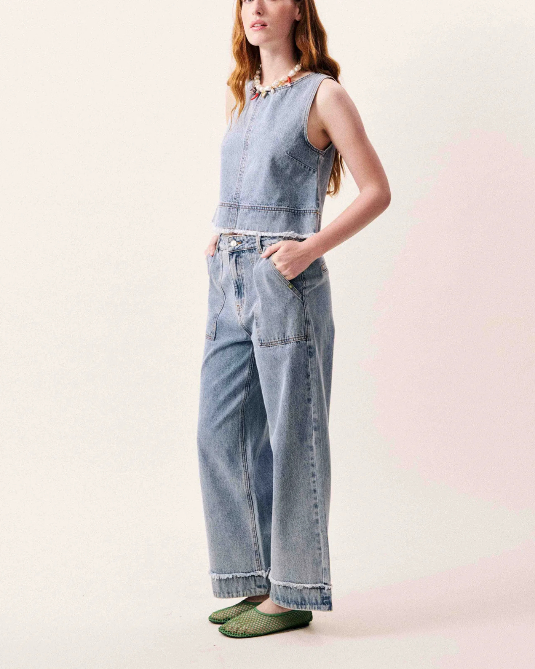 Jean Saphira bleu jean taille haute femme