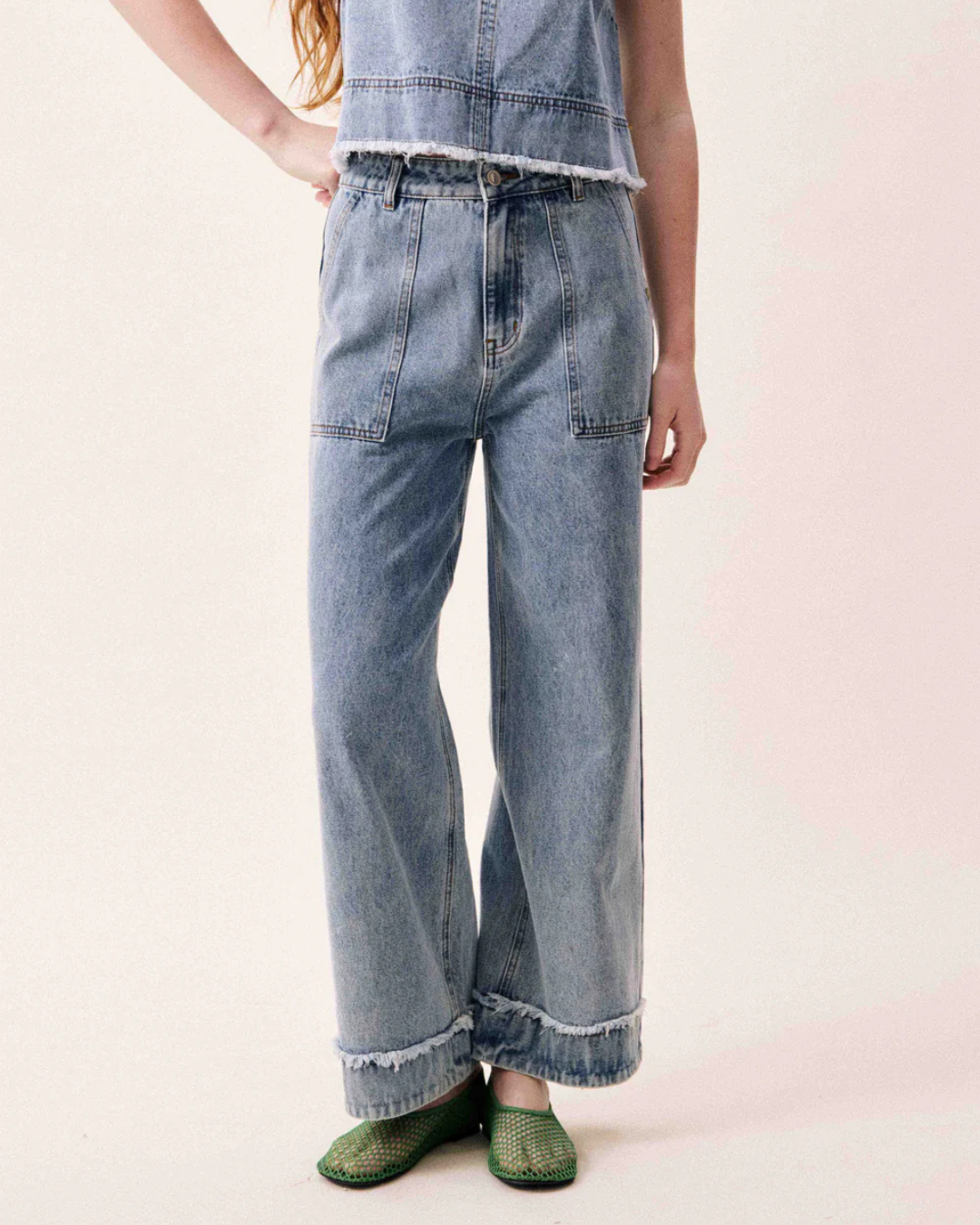 Jean Saphira bleu jean taille haute femme