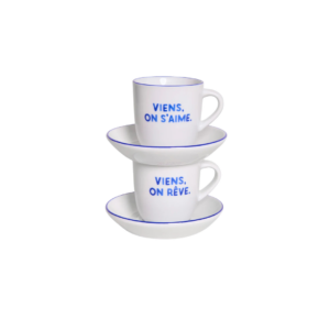 Set tasses espresso porcelaine viens on rêve