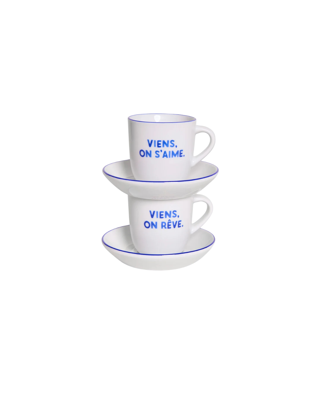 Set tasses espresso porcelaine viens on rêve