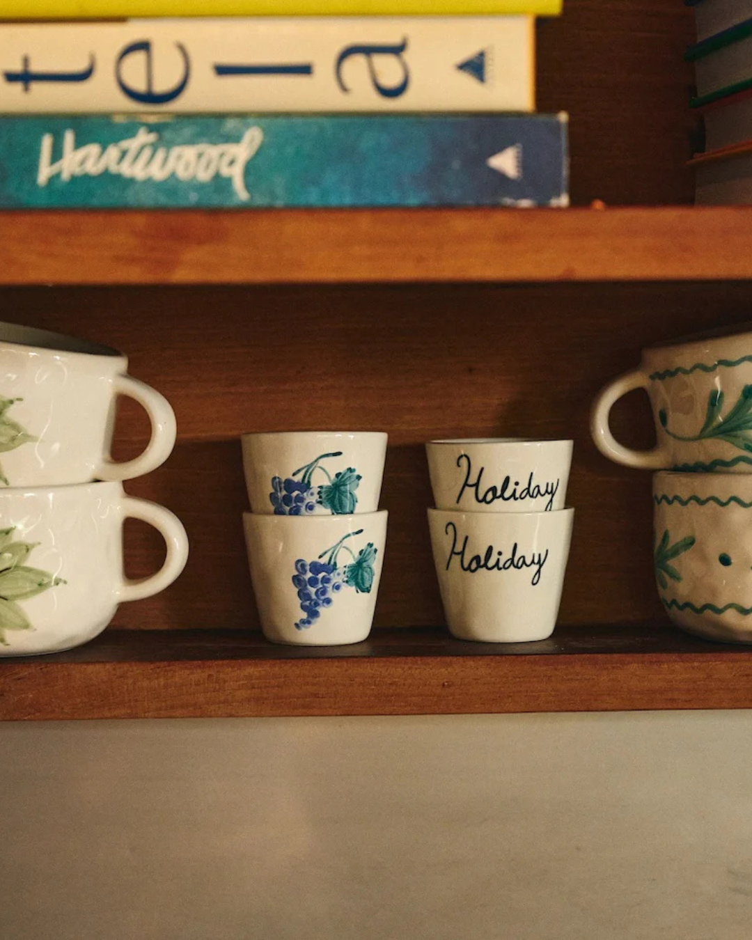 Tasse espresso Holiday en céramique avec texte peint à la main