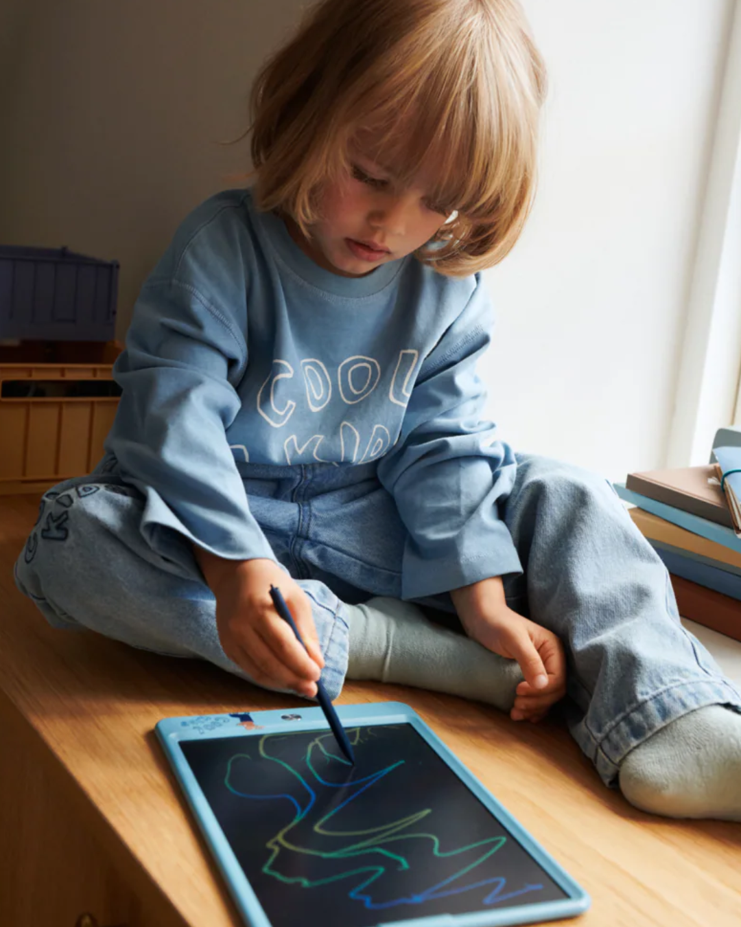 Tablette magique enfant Zora tigres bleue LCD