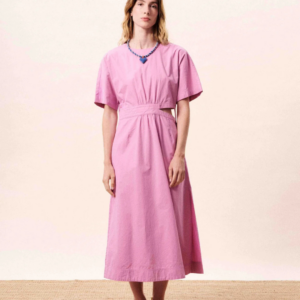 Robe Mavera violine midi en coton coupe évasée