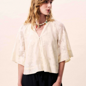 Blouse Maresias en broderie anglaise manches kimono