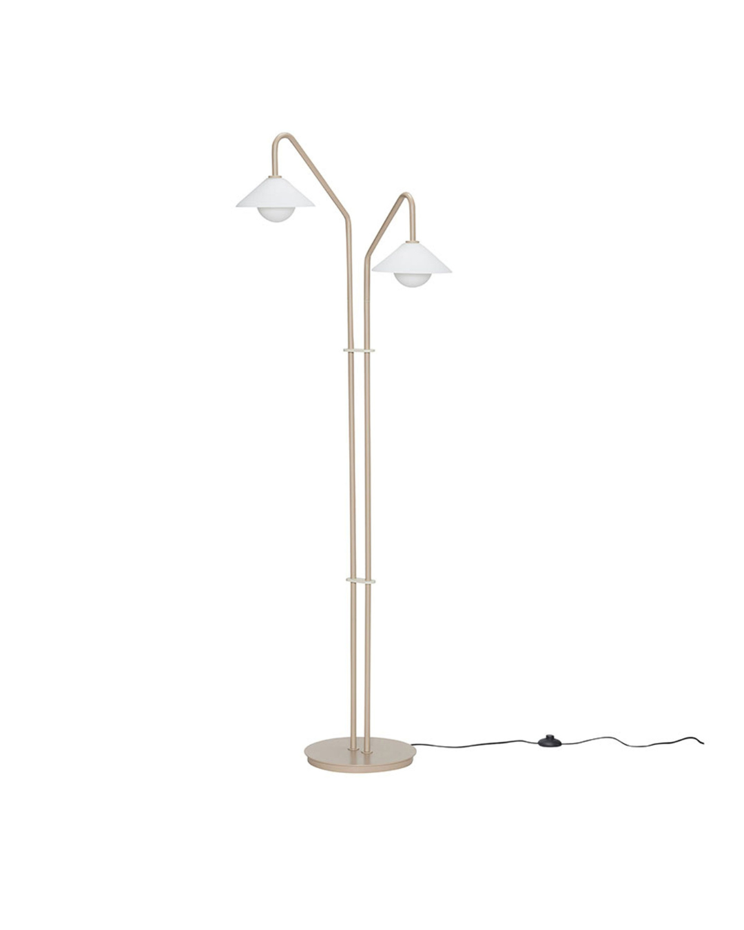 Lampadaire Como beige Hübsch design scandinave verre et fer