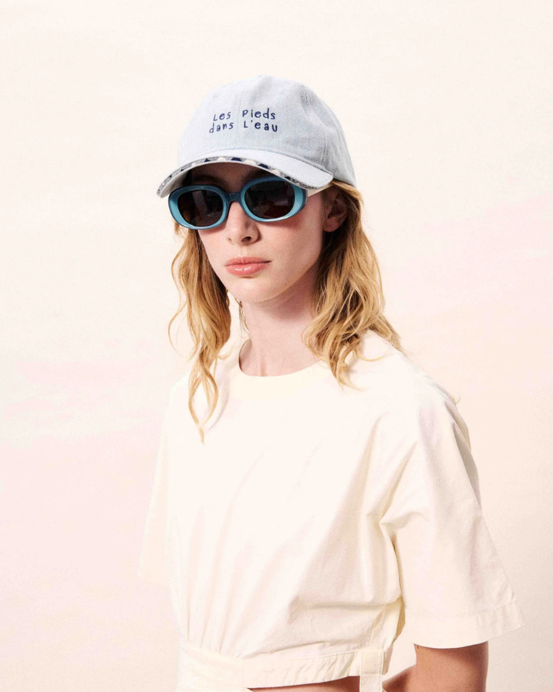 Casquette Les Pieds dans l’Eau bleu jean en coton