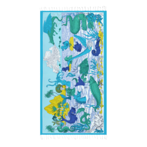 Fouta Fantastique émeraude en coton – format 100 x 190 cm.