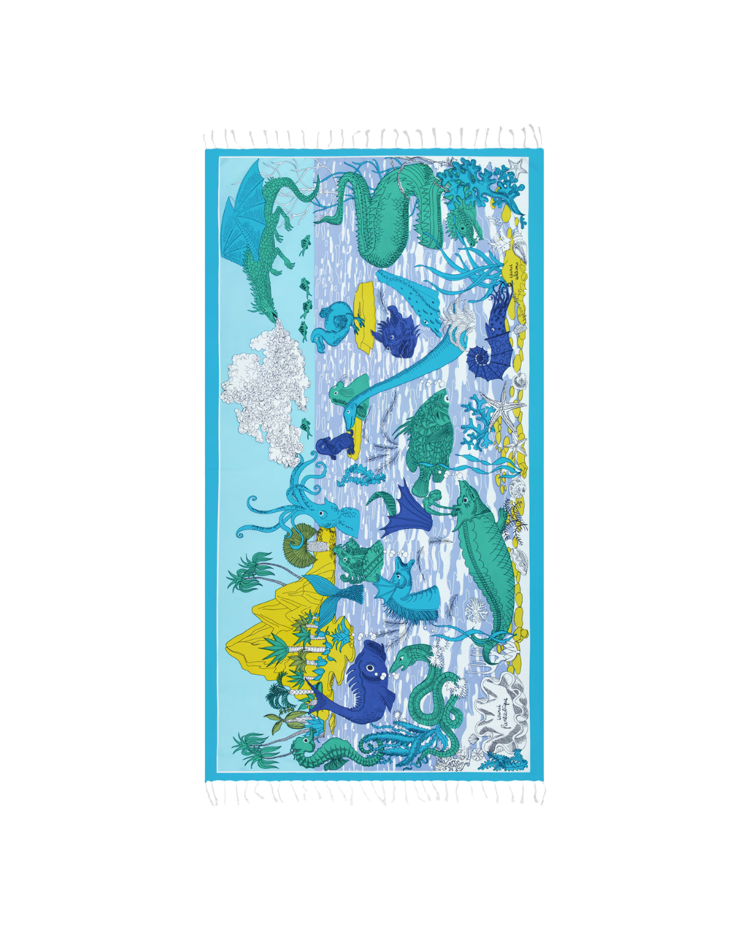 Fouta Fantastique émeraude en coton – format 100 x 190 cm.