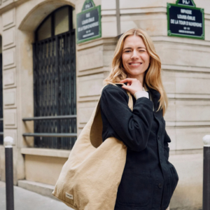 Sac Richelieu hobo épaule beige sand en coton recyclé