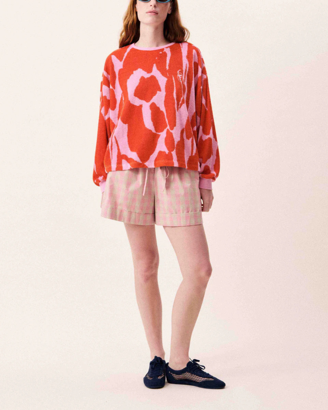 Short Luminous rose en coton motif vichy