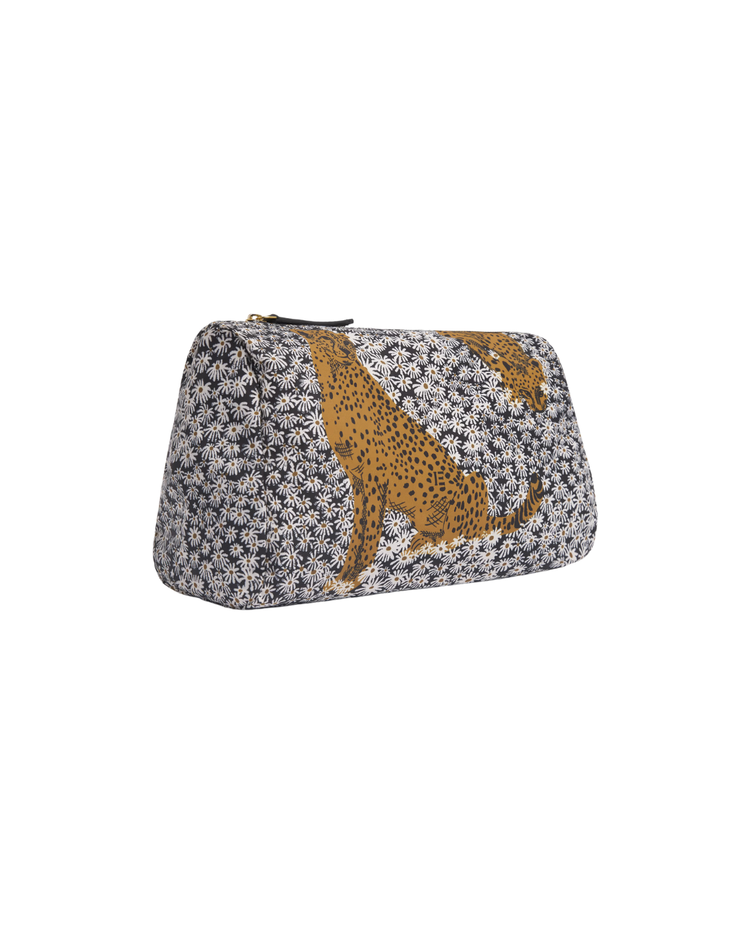 Grande trousse Pampa noire en polyester avec finitions en cuir italien.