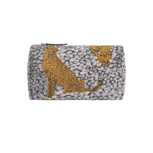 Grande trousse Pampa noire en polyester avec finitions en cuir italien.