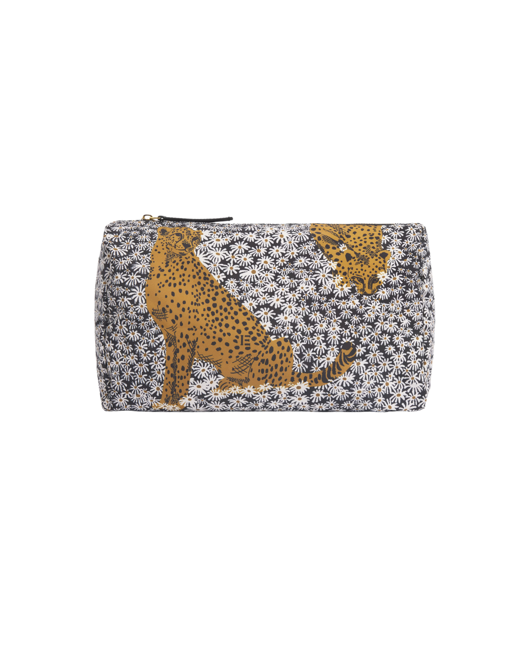 Grande trousse Pampa noire en polyester avec finitions en cuir italien.