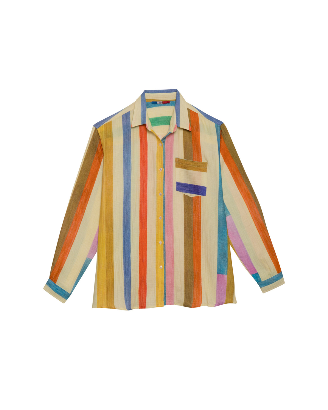 Chemise femme en gaze de coton Paz coupe ample avec boutons nacre, tenue légère et confortable style casual chic été