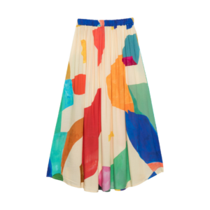 Jupe longue femme en viscose fluide motif Creamy Speech