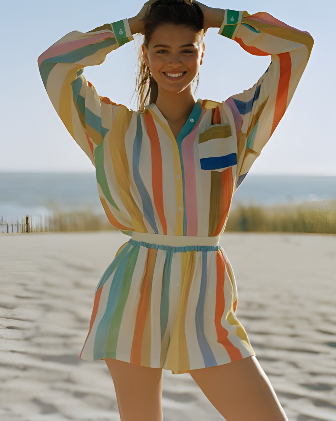 Chemise femme en gaze de coton Paz coupe ample avec boutons nacre, tenue légère et confortable style casual chic été