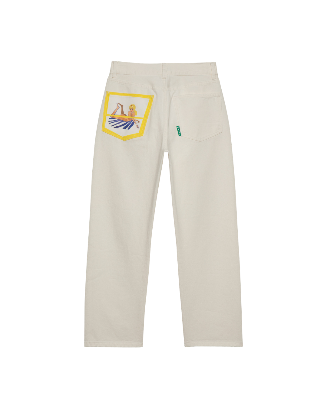 Jean blanc coupe droite femme BLONDASSE en coton