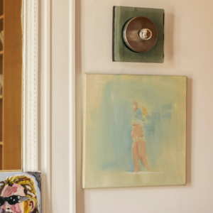 Applique murale verre vert et acier brossé design italien