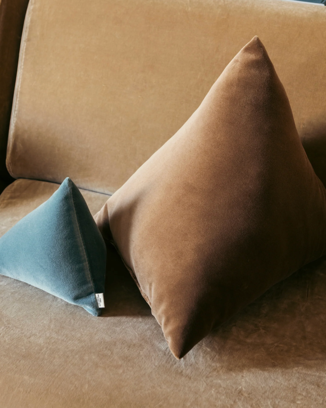 Coussin en velours lisse 100% coton fabriqué en France