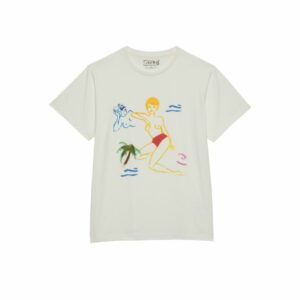 T-shirt homme blanc en coton coupe droite modèle Bella