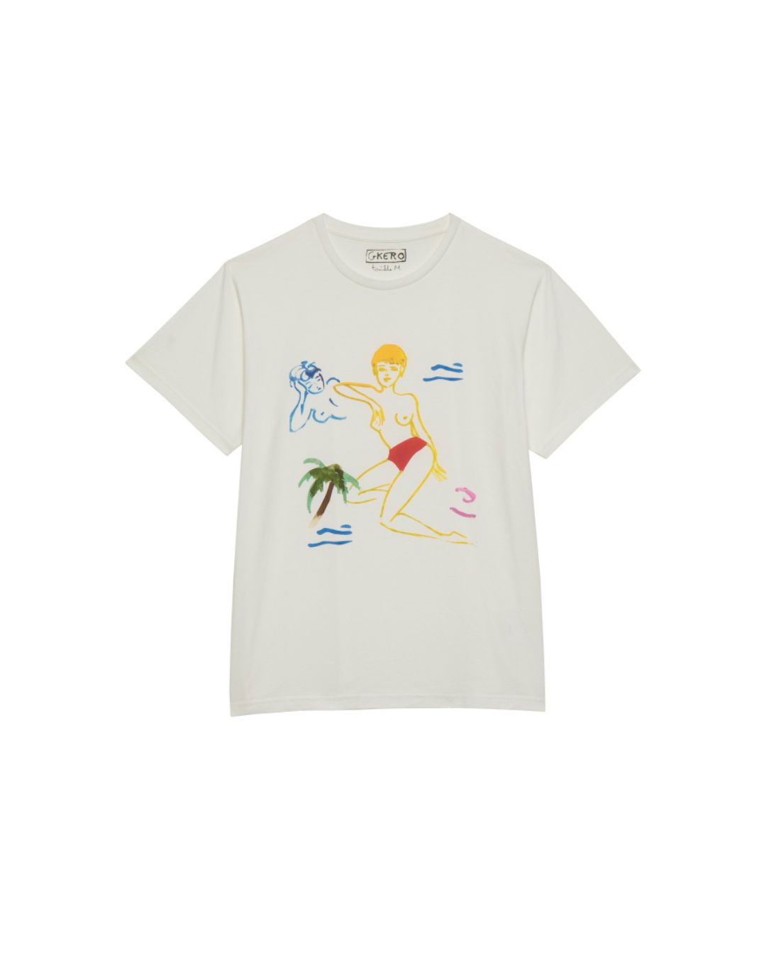 T-shirt homme blanc en coton coupe droite modèle Bella