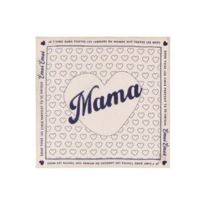 Bandana ivoire Je t’aime Mama en coton avec message poétique et motif imprimé