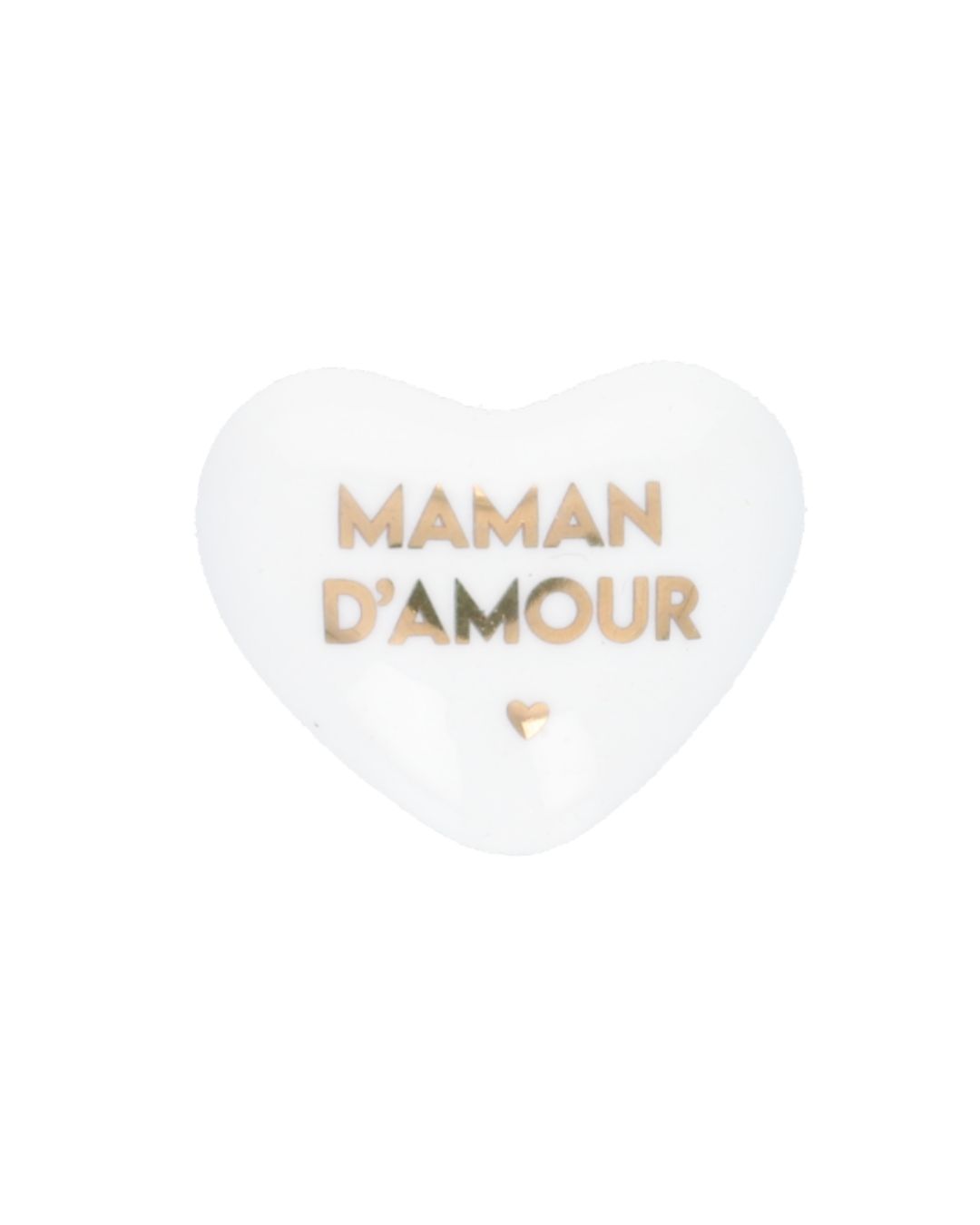 Petit cœur en céramique blanche Maman d’amour