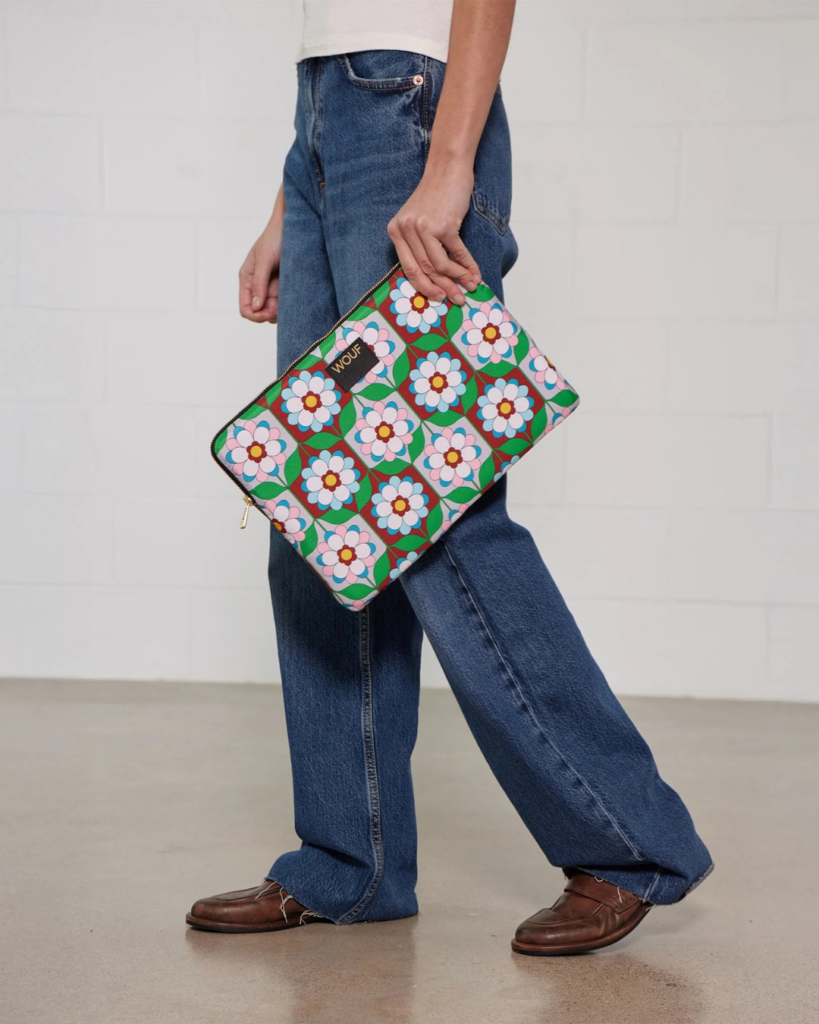 Housse d’ordinateur Kaleido 13-14 pouces en tissu recyclé avec fermeture zip et design coloré