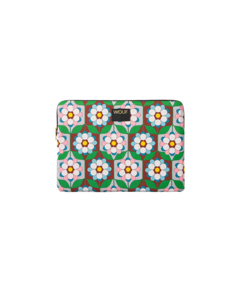 Housse d’ordinateur Kaleido 13-14 pouces en tissu recyclé avec fermeture zip et design coloré