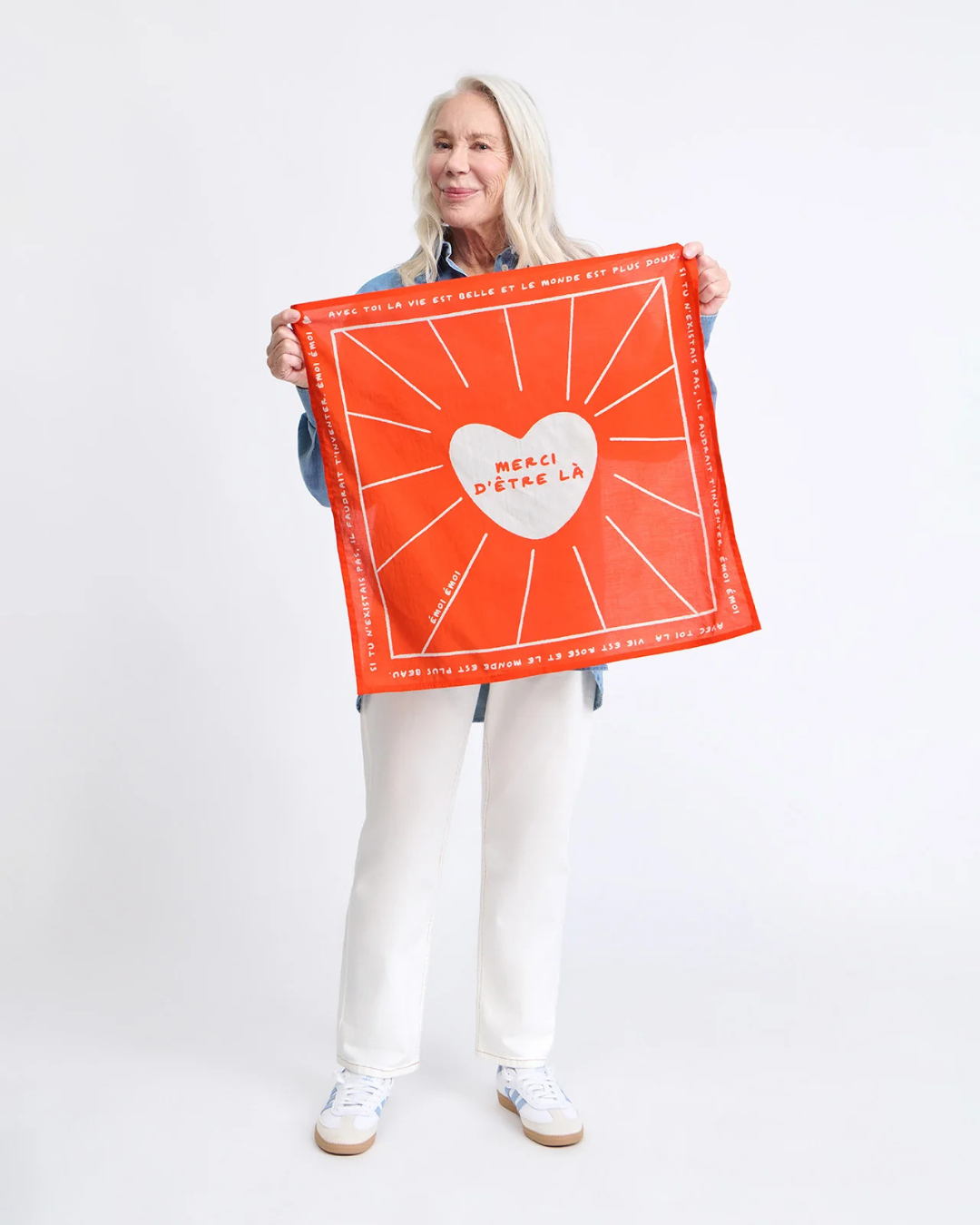 Bandana en coton avec messages Tu es la meilleure Merci d’être là Soleil de ma vie motif imprimé