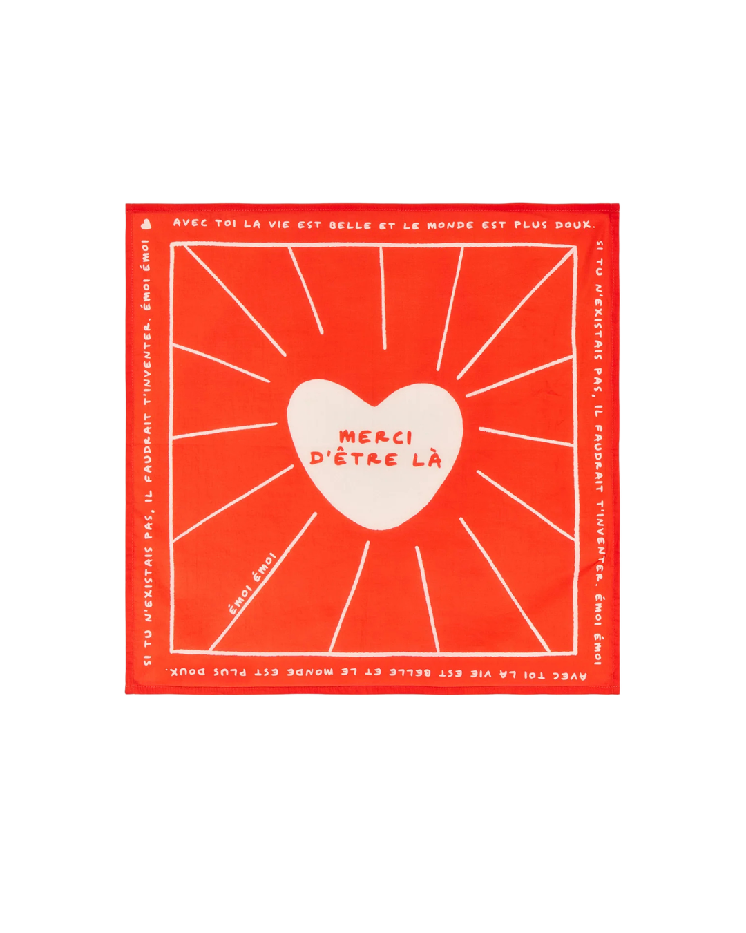Bandana en coton avec messages Tu es la meilleure Merci d’être là Soleil de ma vie motif imprimé