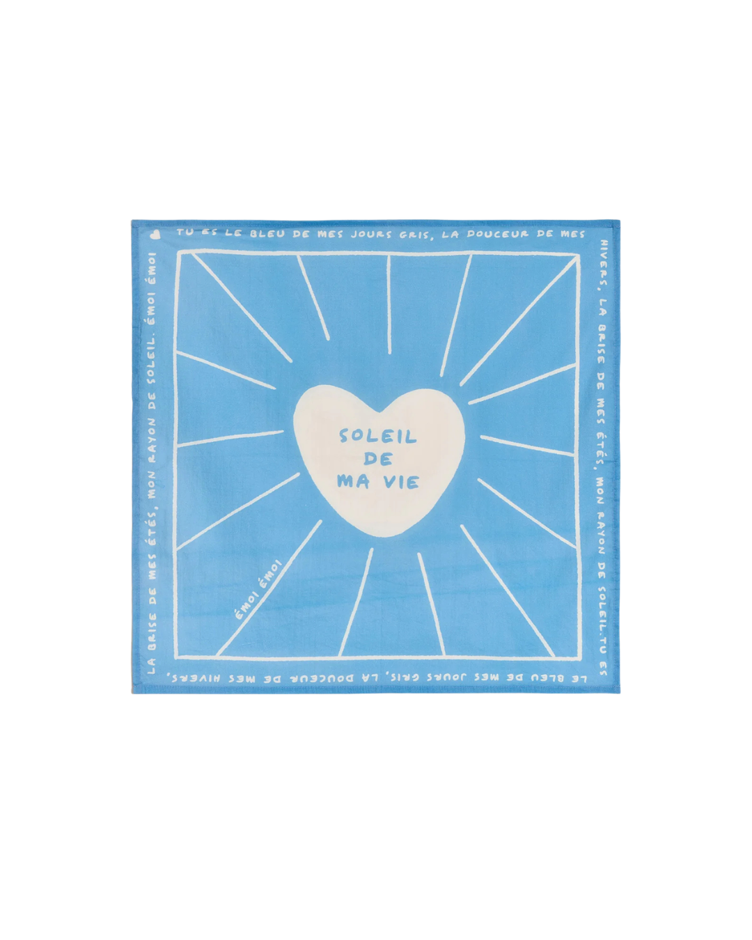 Bandana en coton avec messages Tu es la meilleure Merci d’être là Soleil de ma vie motif imprimé