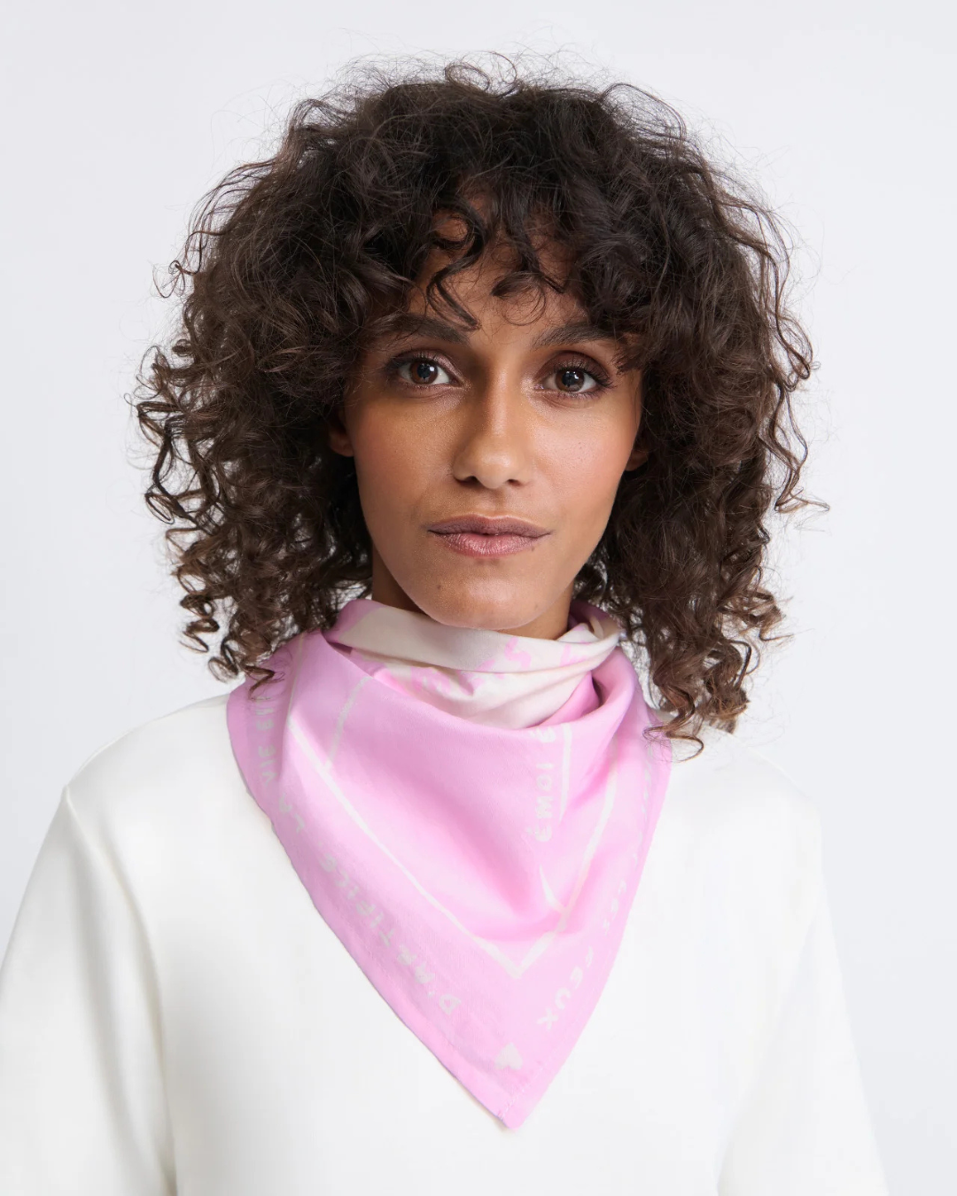 Bandana en coton avec messages Tu es la meilleure Merci d’être là Soleil de ma vie motif imprimé